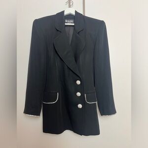 SOLINI New York Black Crystal Special Occasion Suit Jacket Shoulder Pad